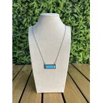Colar Corrente Feminino Cor Prata Detalhe Esmaltado com Regulagem