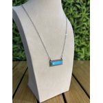 Colar Corrente Feminino Cor Prata Detalhe Esmaltado com Regulagem
