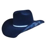 Chapéu Country Castella 2.0 Preto Estrela Azul Bandinha de Strass 