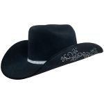 Chapéu Country Castella 2.0 Arabesco Preto Bandinha de Strass