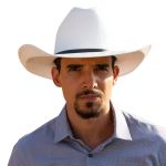 Chapéu Arizona Country Aba 12 Branco Bandinha de Couro Preto