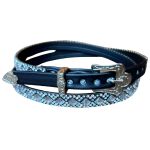 Bandinha de Couro Diamond para Chapéus com Detalhes em Strass Prata Triangulo