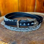Bandinha de Couro Diamond para Chapéus com Detalhes em Strass Prata Triangulo