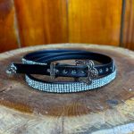 Bandinha de Couro Diamond para Chapéu Com Detalhes em Strass 