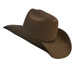 Chapéu Country Montana Café Aba 10 Aveludado Unissex Bandinha Couro 