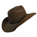 Chapéu Country Montana Café Aba 10 Aveludado Unissex Bandinha Couro 