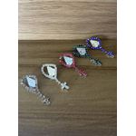 Aplique de Metal Broche para Chapéu Modelo Nossa Senhora Vermelho