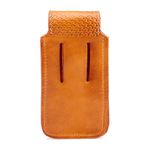 Capa de Couro Canguru para Celular e Canivete Caramelo