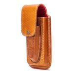 Capa de Couro Canguru para Celular e Canivete Caramelo