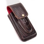 Capa de Couro Canguru para Celular e Canivete Café