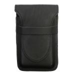 Capa de Couro Simples Bainha para Celular Country Com Passador Preto 