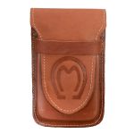Capa de Couro Simples Bainha para Celular Country Com Passador Preto