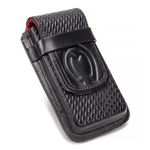 Capa de Couro Premium Bainha Para Celular Passador Preto