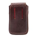 Capa de Couro Premium Bainha Para Celular Passador Café