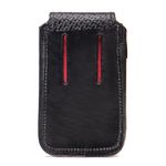 Capa de Couro Premium Bainha Para Celular Passador Preto