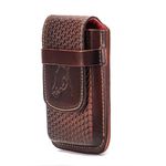 Capa de Couro Premium Bainha Para Celular Passador Café