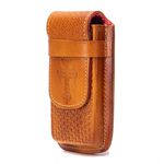 Capa de Couro Premium Bainha Para Celular Passador Caramelo