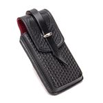 Capa de Couro Bainha para Celular Fechamento com Virola Preto