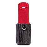 Capa de Couro Bainha para Celular Fechamento com Virola Preto