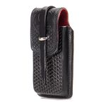 Capa de Couro Bainha para Celular Fechamento com Virola Preto