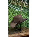 Chapéu Country Montana Café Aba 10 Aveludado Unissex Bandinha Couro 