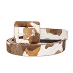 Cinto de Couro Animal Print Vaca Caramelo