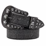 Cinto Country Preto com Fivela Cravejada