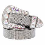 Cinto Country Prata Fruta Cor Fivela Cravejada