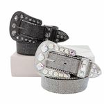 Cinto Country Preto com Fivela Cravejada