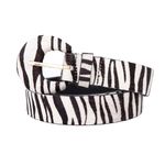 Cinto Animal Print Zebra Fivela Metal 