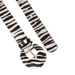 Cinto Animal Print Zebra Fivela Metal 