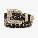 Cinto Country Preto com Pedrarias 