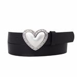 Cinto Básico Couro Sintético Fivela de Coração 