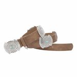 Cinto Boho Chic Marrom Detalhe Pedra Turquesa 