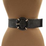 Cinto de Palha com Fivela Redonda