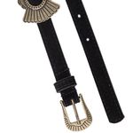 Cinto Boho Chic Preto Detalhe Ouro Envelhecido 