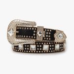 Cinto Country Preto com Pedrarias 