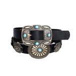 Cinto Boho Chic Preto com Detalhes Ouro Envelhecido 