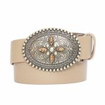 Cinto Country de Couro Fivela Vintage