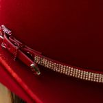 Chapéu Country Diamond Aba 10 Cherry Red com Bandinha de Strass
