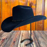 Chapéu Country Diamond Aba 10 Preto com Bandinha Preto Miçanga