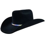 Chapéu Country Diamond Aba 10 Preto com Bandinha Colorida