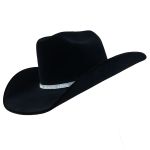 Chapéu Country Diamond Aba 10 Preto com Bandinha de Strass
