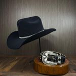 Kit Chapéu Diamond preto + Cinto de Pedraria Country Copia