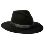 Chapéu Fedora Unissex Preto com Bandinha de Cetim Aba 8 