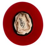 Chapéu Fedora Unissex Vermelho com Bandinha de Cetim Aba 8