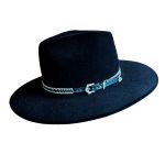 Chapéu Fedora Shine Preto Aba Média Reta 7,5 cm - Preto Brilho