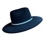 Chapéu Fedora Shine Preto Aba Média Reta 7,5 cm - Strass