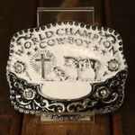 Fivela Prata Country Unissex World Champion Cowboy