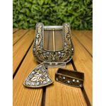 Conjunto de Fivela Country Cowgirl Strass 